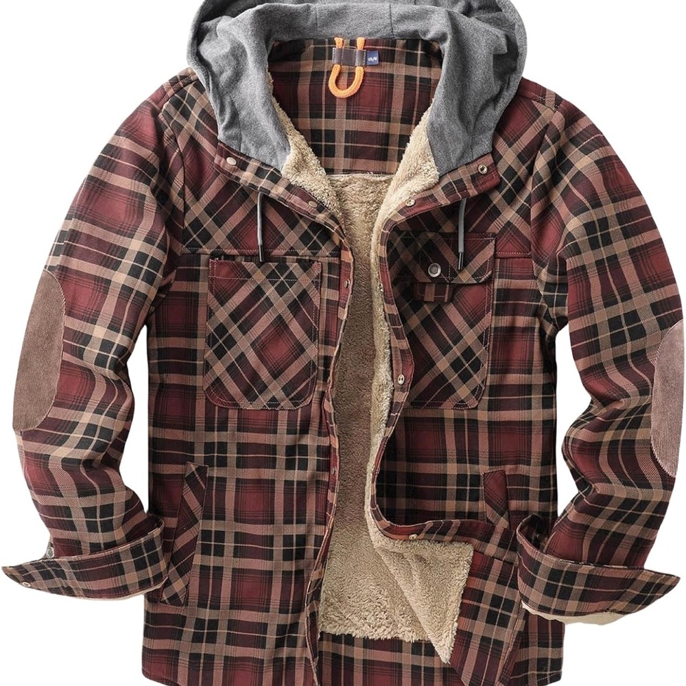 Woodland Jacket Unbranded Snaps Hood Plaid New